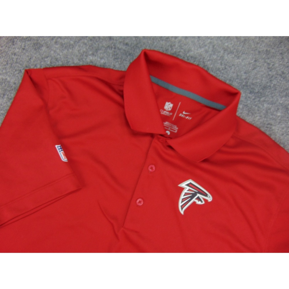 Atlanta Falcons Polo Mens Med Nike Red Solid NFL Onfield Apparel Dri-Fit Sport